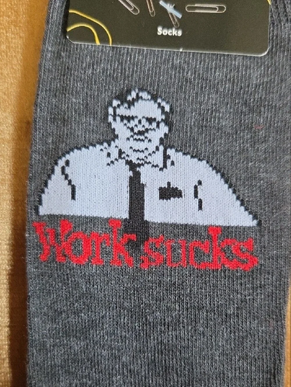 Office Space 'Work Sucks' Crew Socks